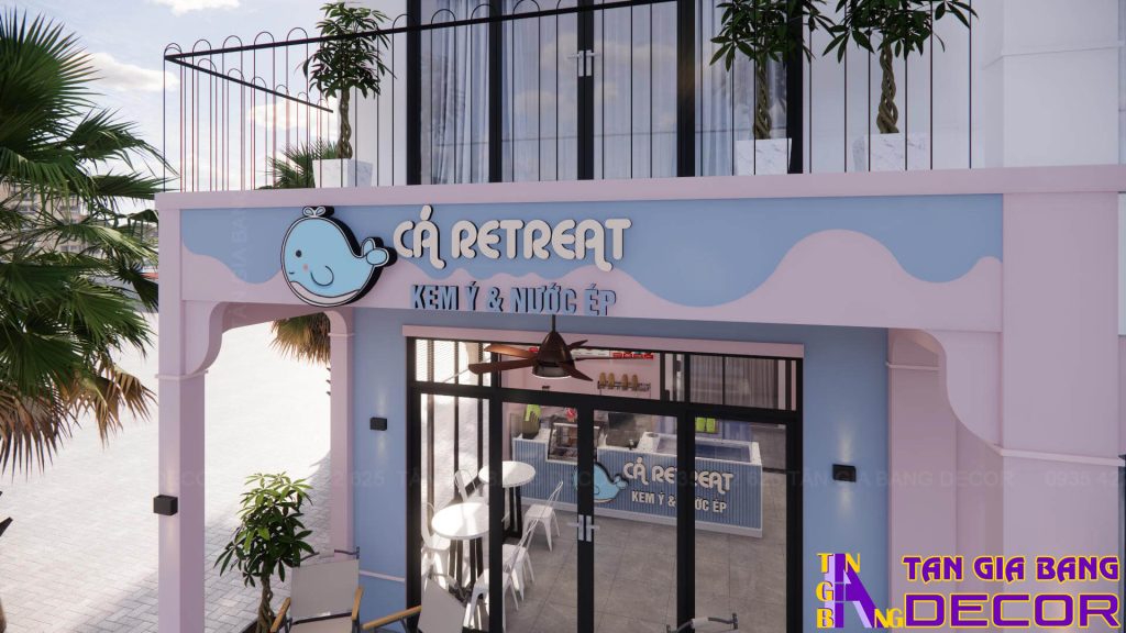 Tone màu chủ đạo quán kem nước ép Cá Retreat