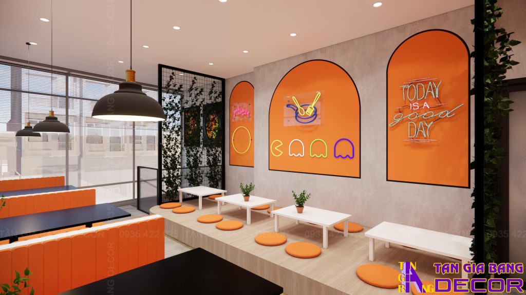 Thiết kế quán mì cay Tito ở Quận 8 9 Trang trí đèn neon quán mì cay Tito