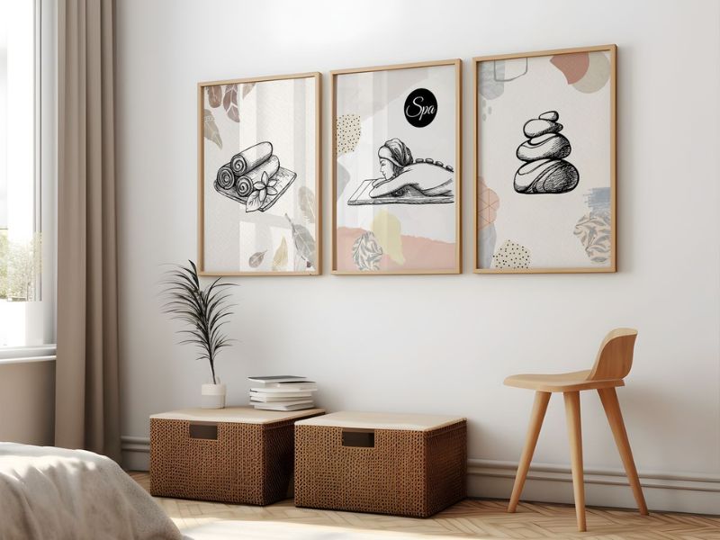 Trang trí spa với tranh treo tường