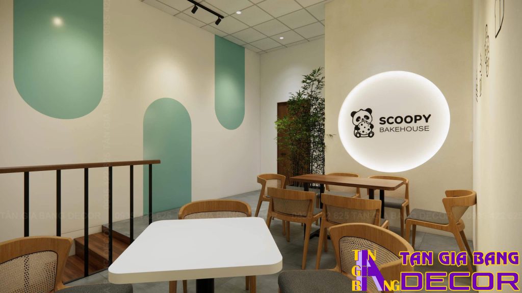 Thiết kế quán cà phê và tiệm bánh SCOOPY BAKEHOUSE 3 Trang trí tầng lầu tiệm bánh Scoopy Bakehouse