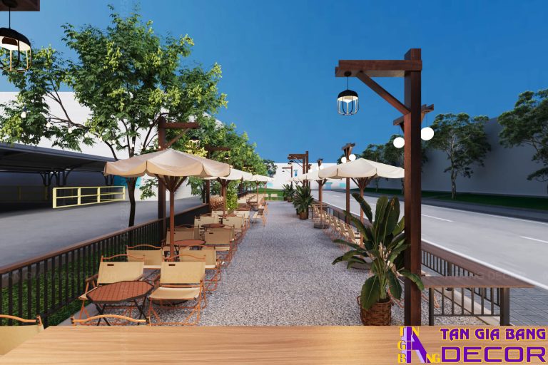 12 Giải pháp vật liệu che nắng mưa cho Quán cafe 26 Ánh sáng quầy kiot cà phê Góc Phố