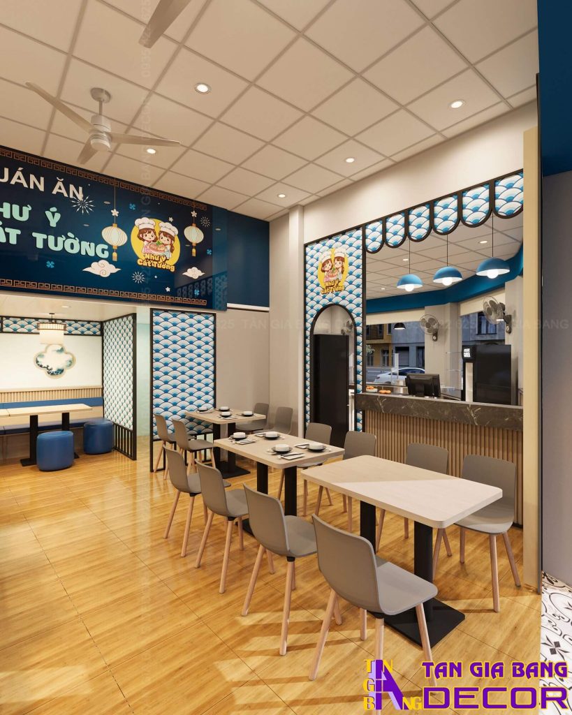 Khu vực bàn ghế quán ăn Như Ý Cát Tường