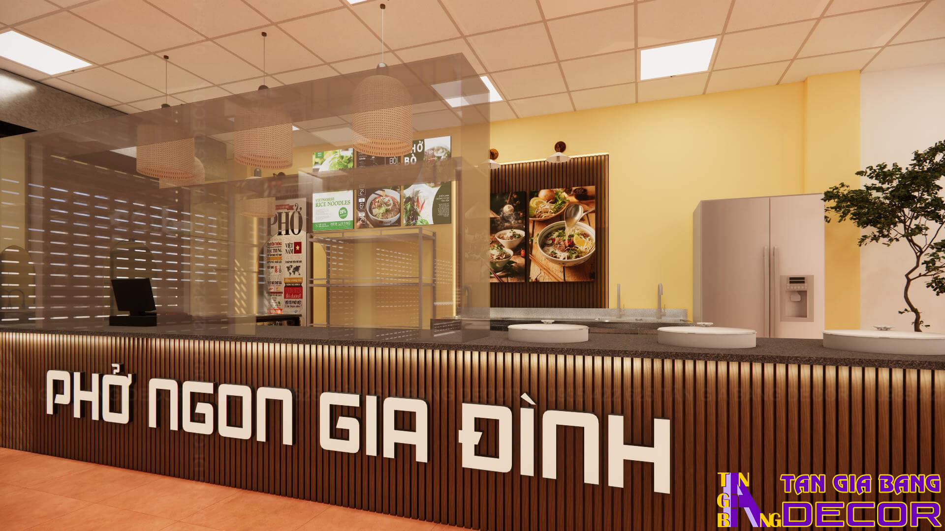 Nội thất quầy Phở Ngon Gia Đình ở Tân Bình