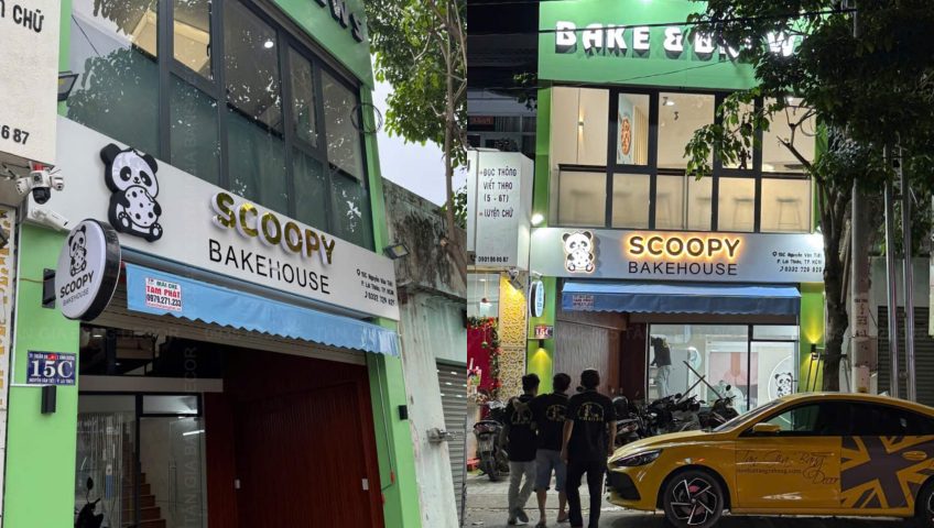 Thi công tiệm bánh scoopy bakehouse ở Bình Dương