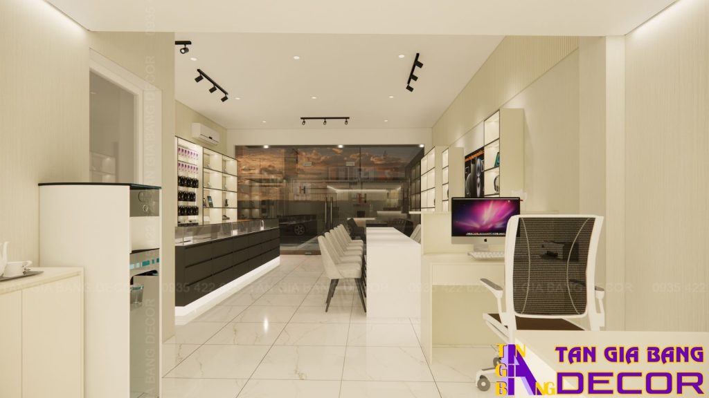 Thiết kế nội thất shop điện thoại Huy Hoàng tại Bình Thạnh 3 Thiết kế cửa hàng điện thoại Huy Hoàng hiện đại
