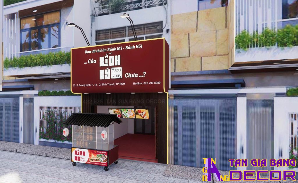 Thiết kế quán bánh mì Xích Ký màu đỏ hiện đại 6 Thiết kế không gian tiệm bánh mì Xích Ký