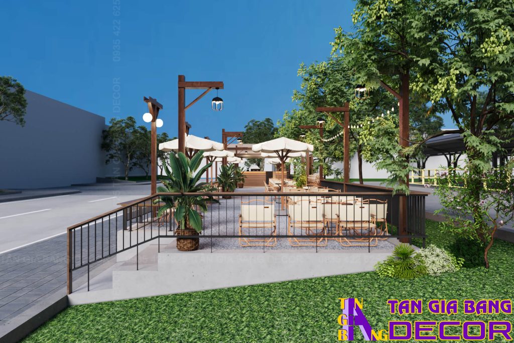 Thiết kế kiot cà phê Góc Phố hiện đại