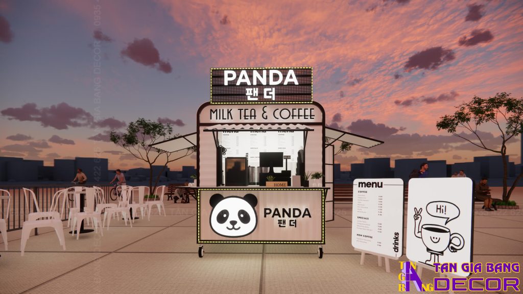 Thiết kế menu quầy kiot Panda