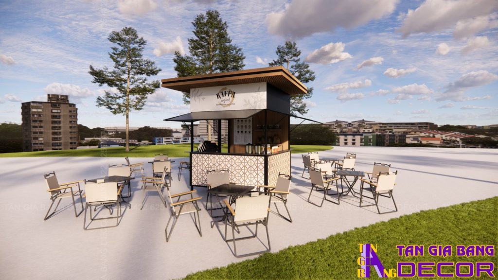 Thiết kế ngoại thất quầy kiosk cà phê kaffa