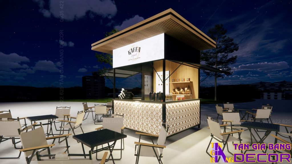 Thiết kế quầy kiosk cà phê Kaffa
