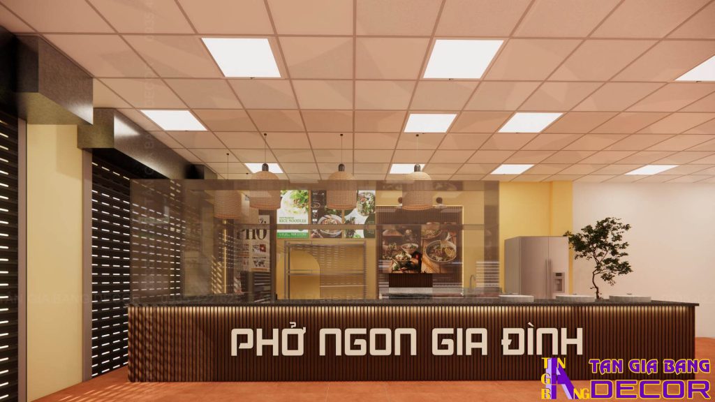 Thiết kế quầy order quán Phở Ngon Gia Đình