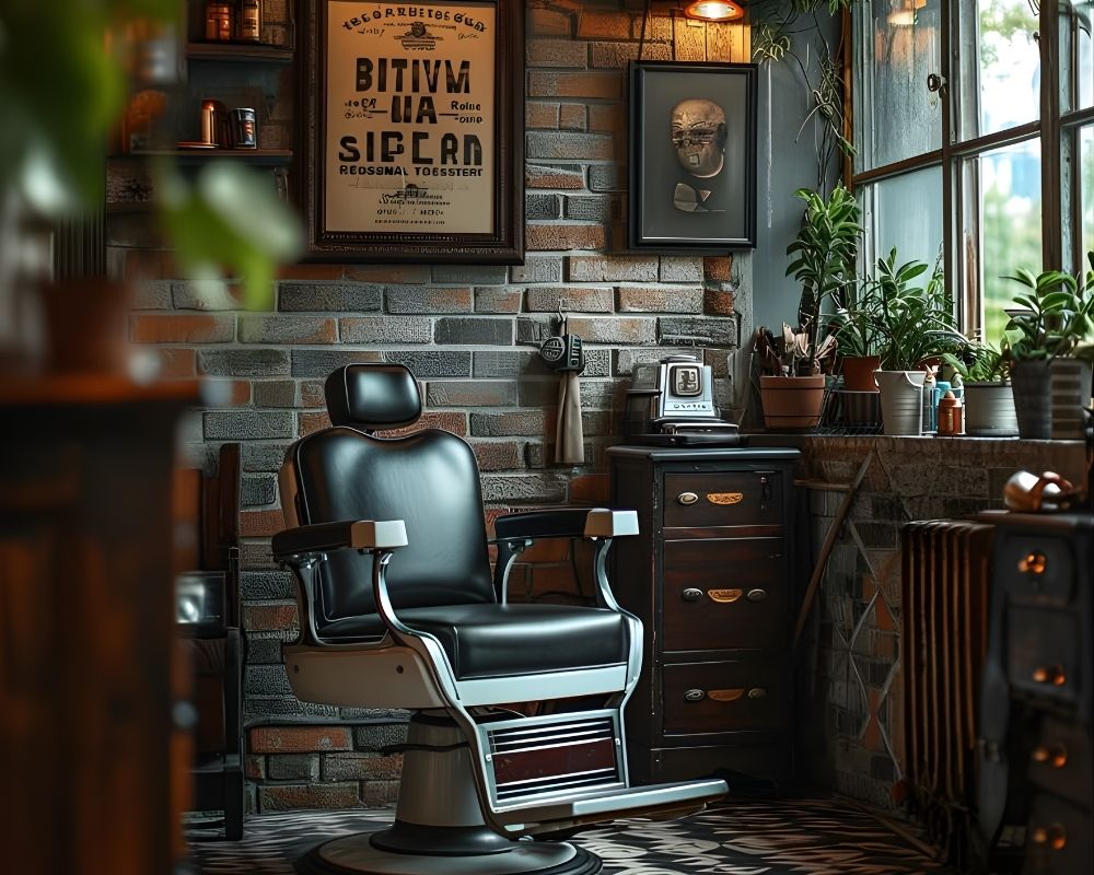 Thiết kế tiệm tóc nam nhỏ đẹp vintage 