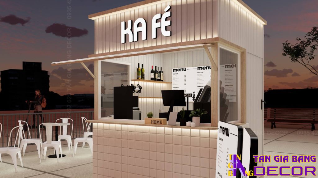 Ánh sáng quầy kiot Ka fé hiện đại