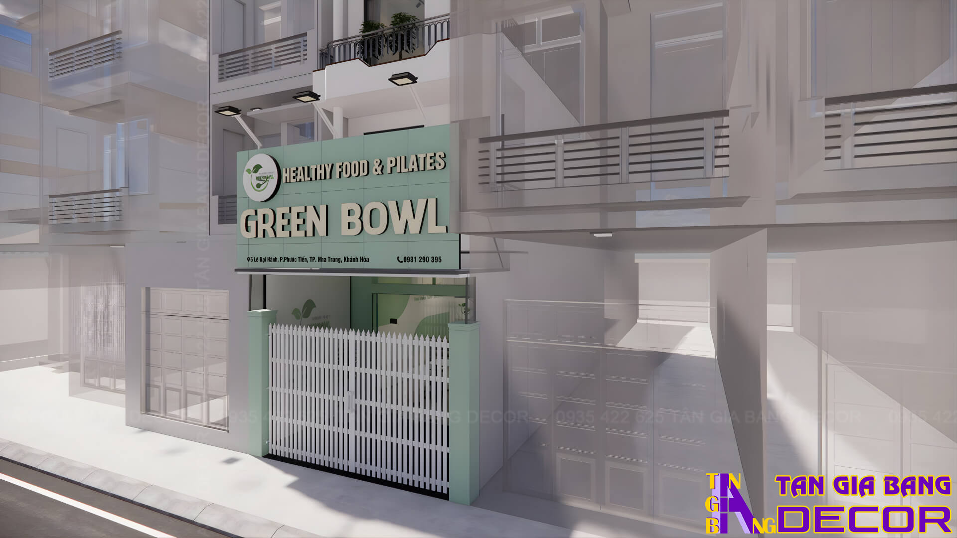Thiết kế bảng hiệu trung tâm Pilates Green Bowl