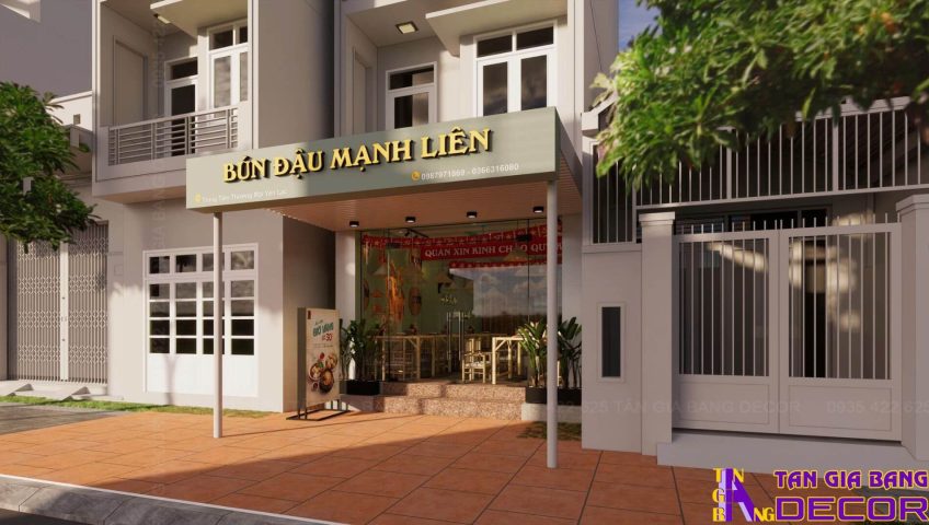 Thiết kế quán bún đậu Mạnh Liên ở Vĩnh Phúc