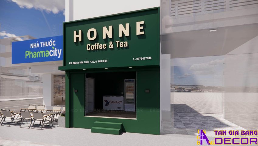 Thiết kế quán cafe 10m2 HONNE ở Tân Bình