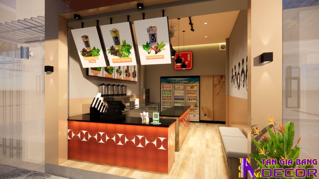 Thiết kế quầy order quán trà sữa TT ở Bình Dương