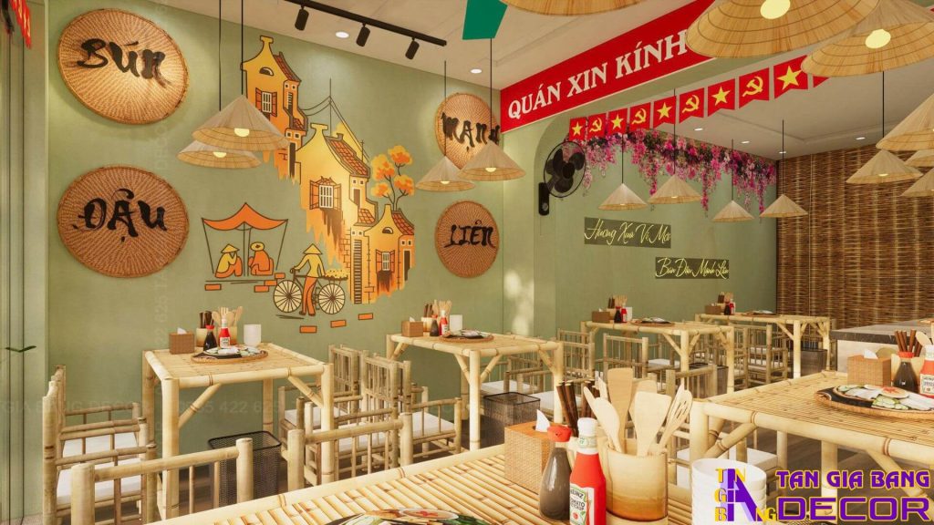 Thiết kế quán bún đậu Mạnh Liên ở Vĩnh Phúc 7 Trang trí quán bún đậu Mạnh Liên ở Vĩnh Phúc