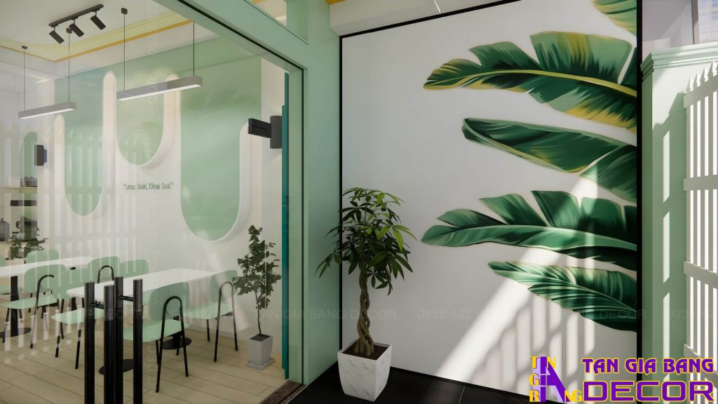 Trang trí tầng trệt trung tâm Pilates Green Bowl