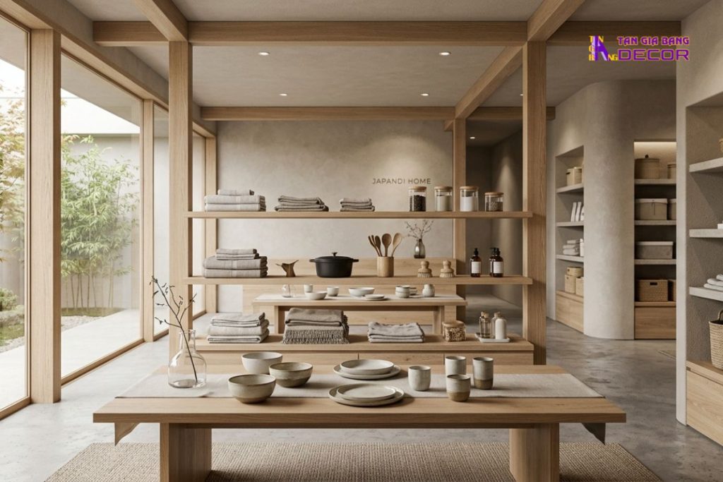 Cẩm nang toàn diện: Thiết kế & Thi công nội thất Showroom 10 Showroom Tinh giản (Minimalism/Japandi)