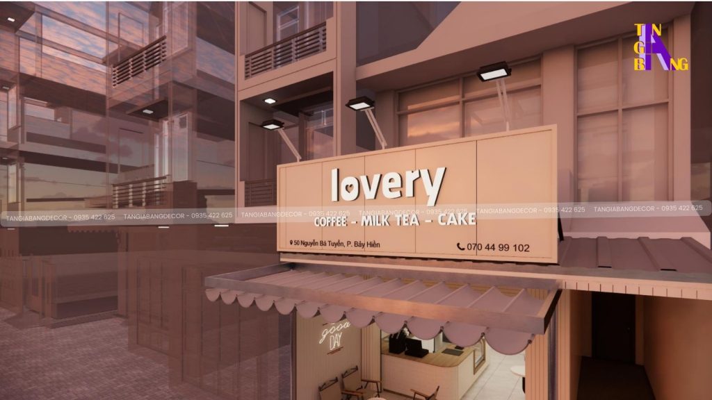 decor bang hieu quan cafe lovery