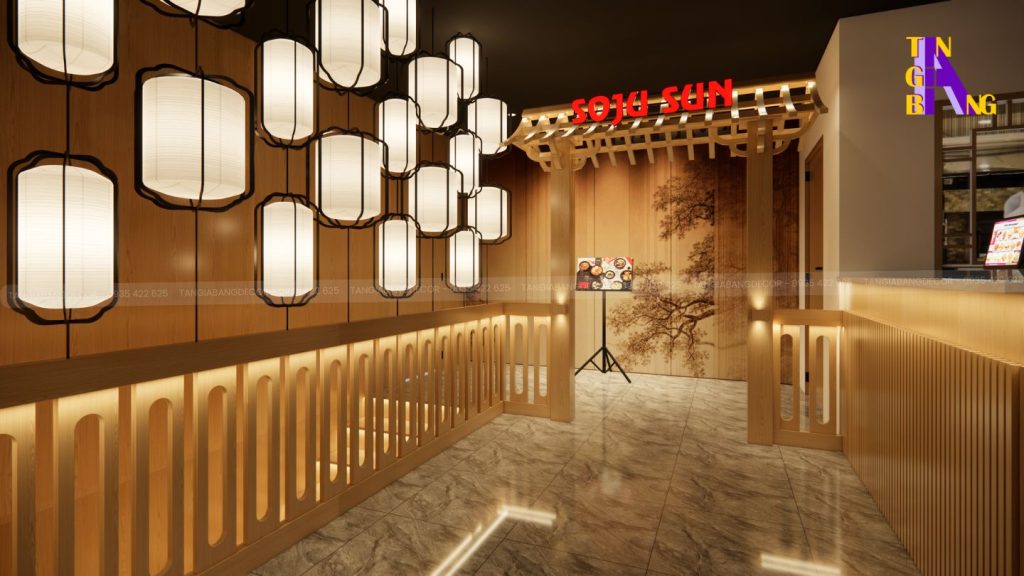 decor nha hang soju sun phong cach han quoc hien dai