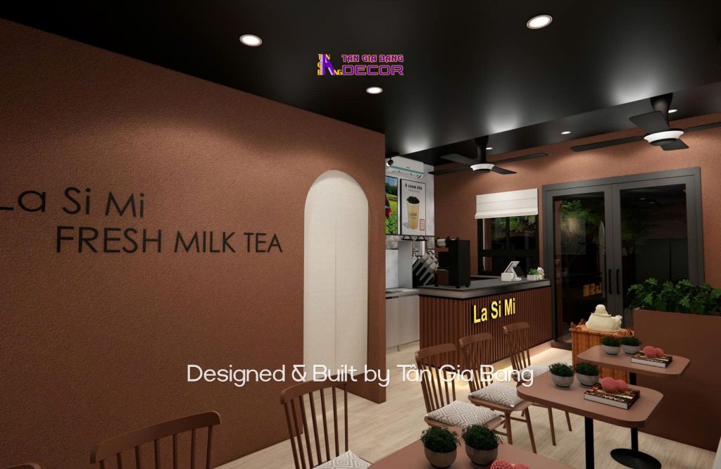 Thiết kế nội thất quán trà sữa Lasimi 4 decor quan tra sua lasimi