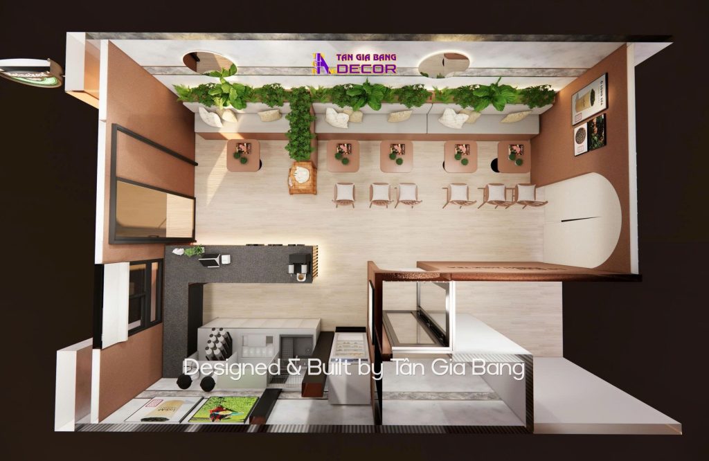 Thiết kế nội thất quán trà sữa Lasimi 2 decor quan tra sua lasimi 3