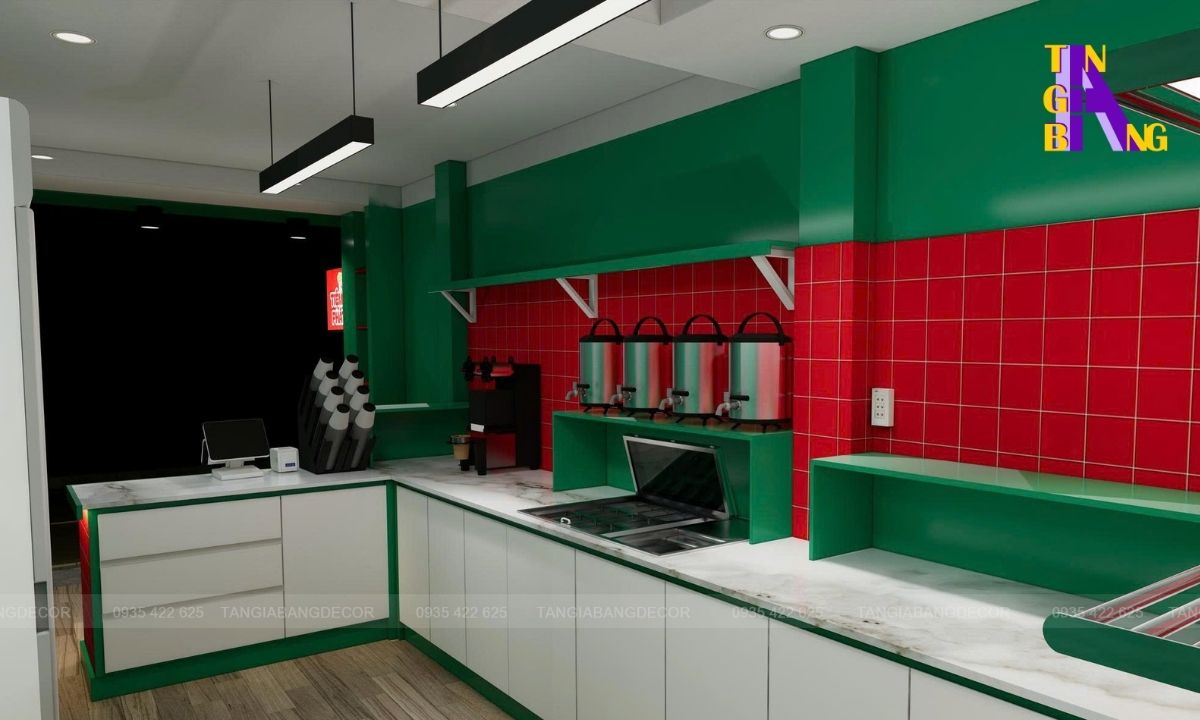 20+ Mẫu thiết kế quầy pha chế - Chuẩn công năng cho Quán Cafe, Trà Sữa 12 Mẫu thiết kế quầy cafe, trà sữa - Mẫu 11