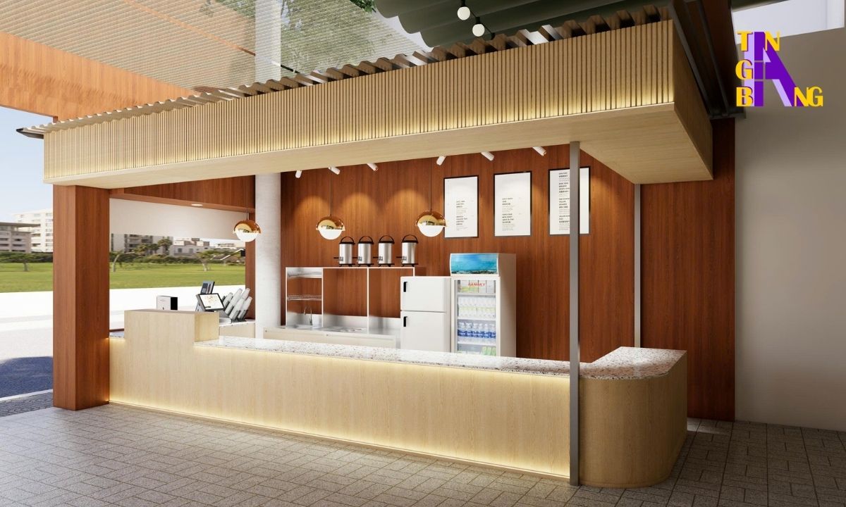 20+ Mẫu thiết kế quầy pha chế - Chuẩn công năng cho Quán Cafe, Trà Sữa 8 Mẫu thiết kế quầy cafe, trà sữa - Mẫu 7