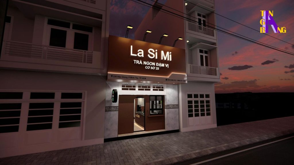 thiet ke mat tien quan tra sua lasimi