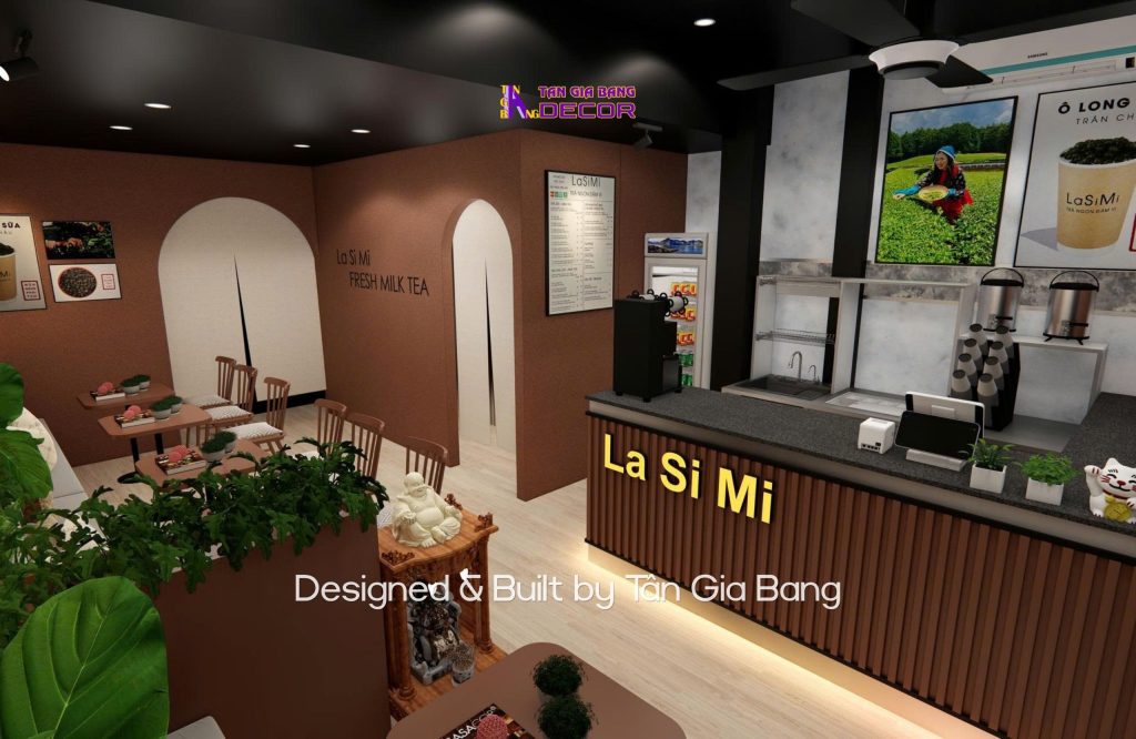 Thiết kế nội thất quán trà sữa Lasimi 8 thiet ke noi that quan tra sua lasimi