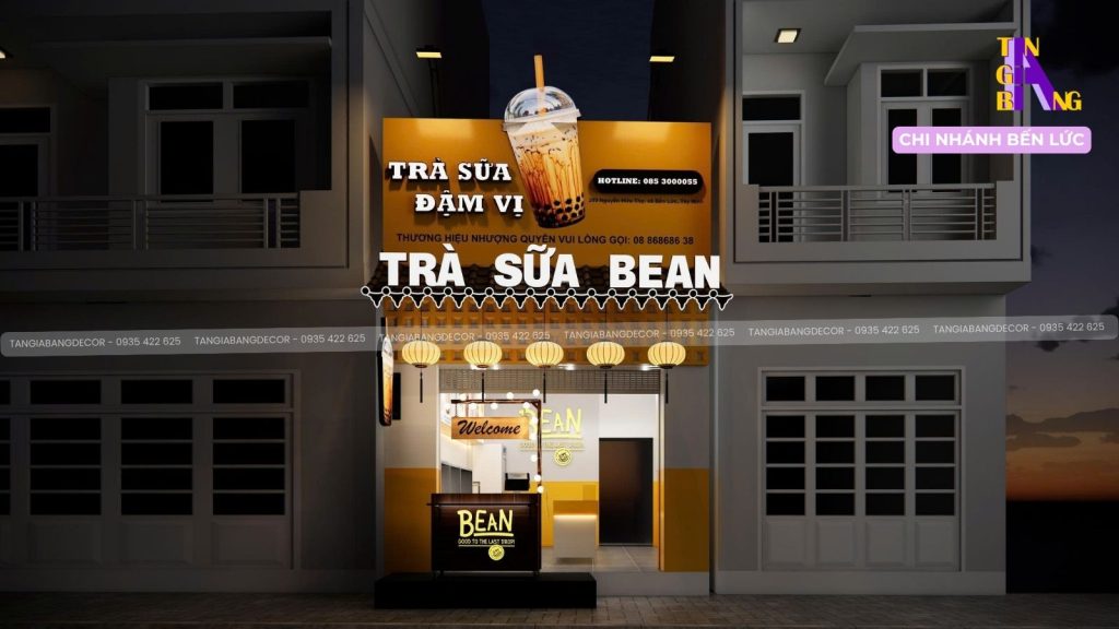 thiet ke quan tra sua bean tai ben luc