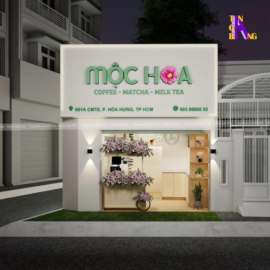 thiet ke quan tra sua moc hoa