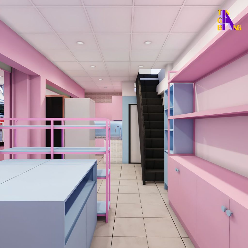 Thiết kế nội thất Quán trà sữa HOGI tại Bình Thạnh 3 decor quan tra trai cay hogi 3