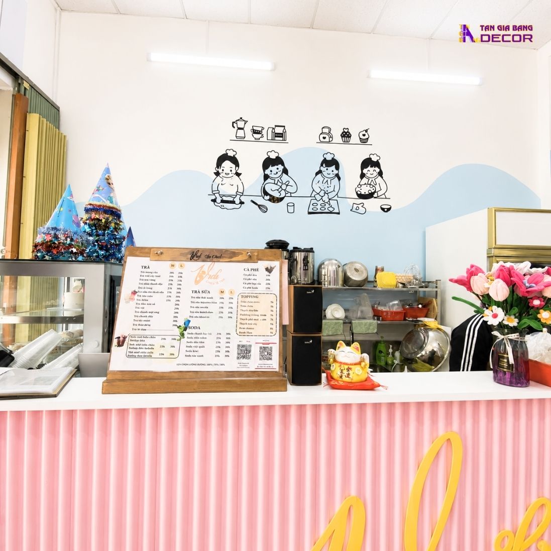 Thi công tiệm bánh và trà Vidi tại Bình Dương 6 thi cong noi that tiem banh tra vidi 3