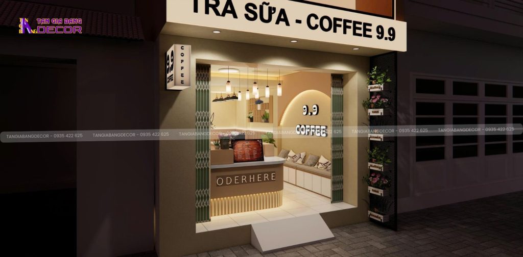 thiet ke mat tien quan cafe 9.9