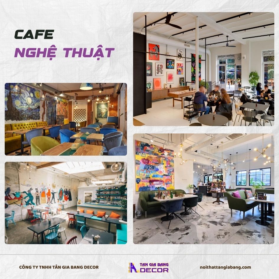10 Phong cách thiết kế Quán cafe thu hút giới trẻ mới nhất 7 Quán cafe kết hợp không gian nghệ thuật