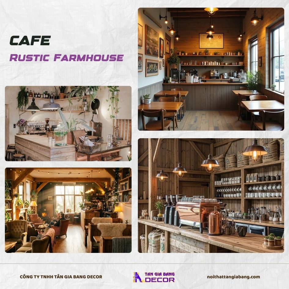 10 Phong cách thiết kế Quán cafe thu hút giới trẻ mới nhất 8 Quán cafe Rustic Farmhouse