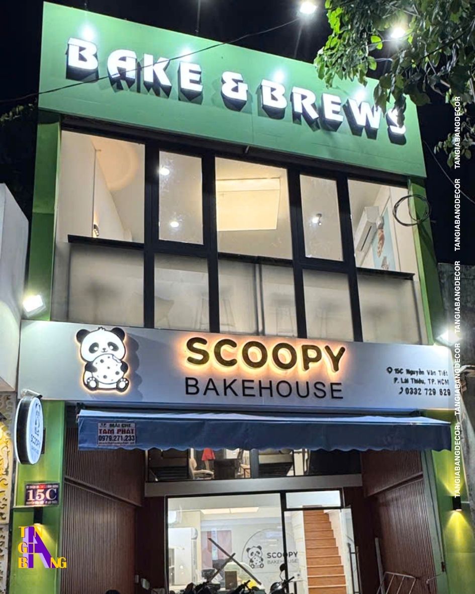 bang hieu quan cafe Scoopy Bakehouse