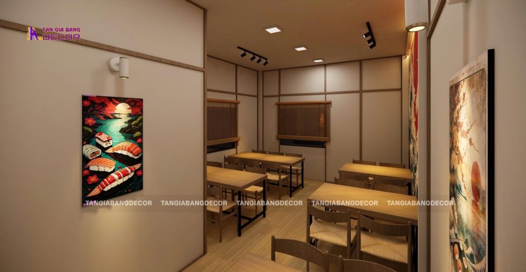 thiet ke noi that nha hang sushi kaizen