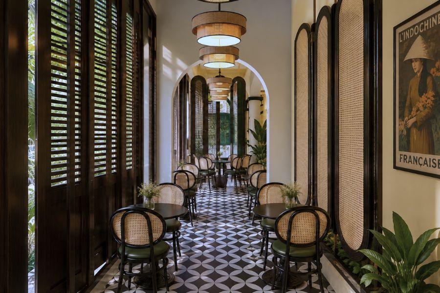 Thiết Kế Quán Cafe Phong Cách Indochine Đẹp, Sang Trọng 4 Chất liệu mây tre gỗ trong phong cách Indochine