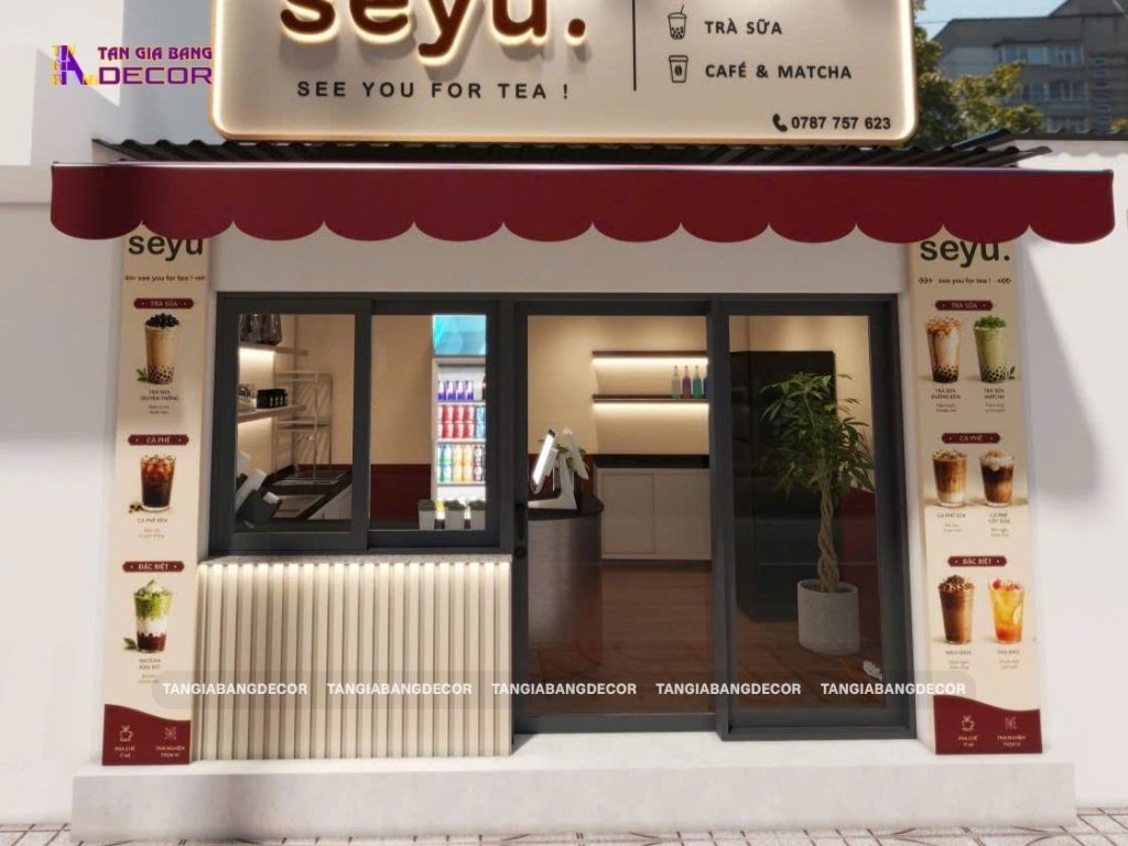 thiet ke mat tien quan tra sua seyu