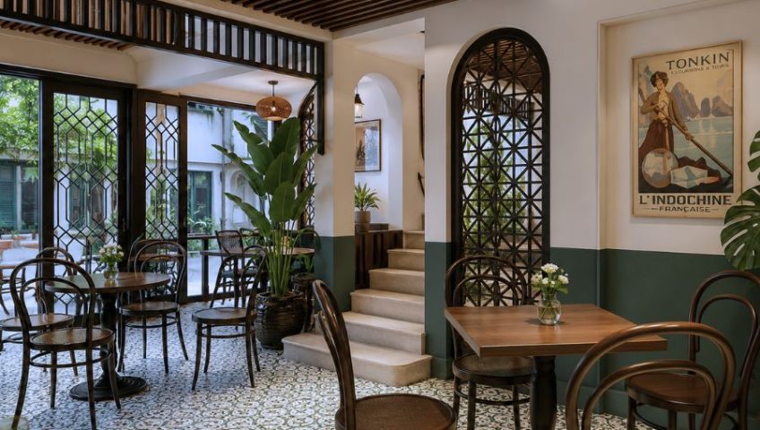 thiet ke quan cafe phong cach Indochine