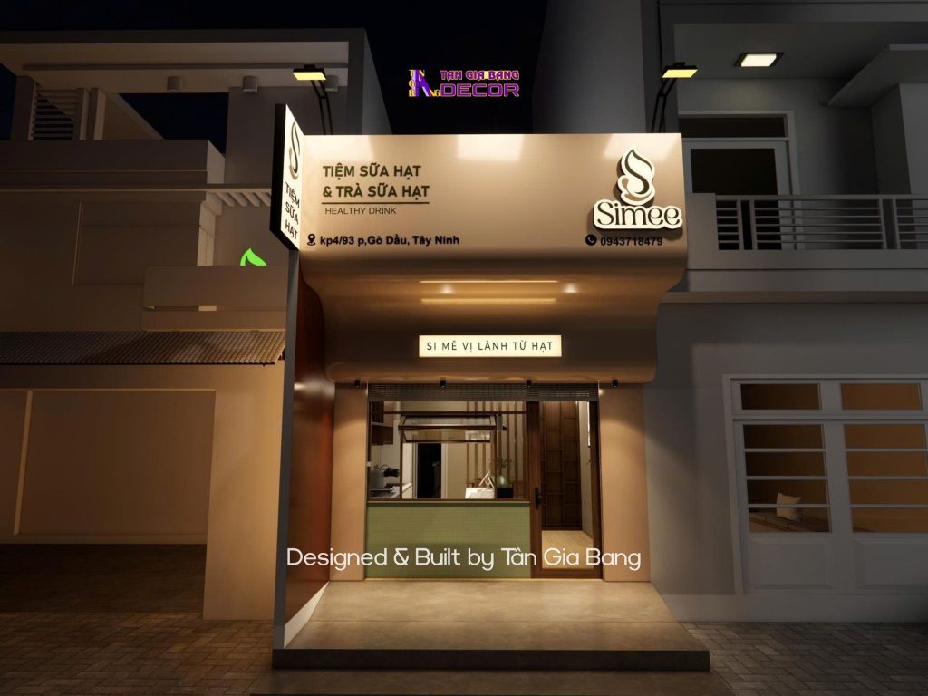 decor bang hieu quan tra sua simee 2