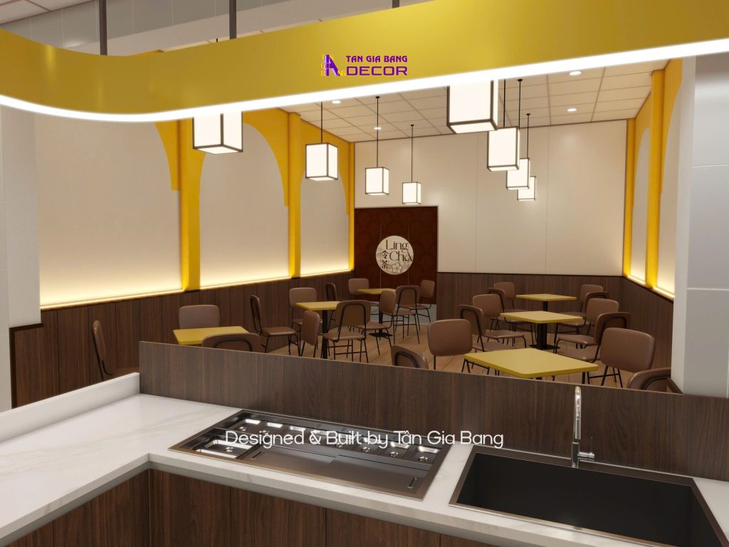 Thiết kế nội thất quán trà sữa Ling Cha tại Đồng Nai 12 thiet ke quay order quan tra sua