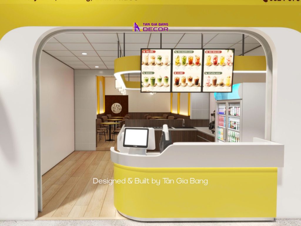 Thiết kế nội thất quán trà sữa Ling Cha tại Đồng Nai 14 thiet ke quay order quan tra sua 6